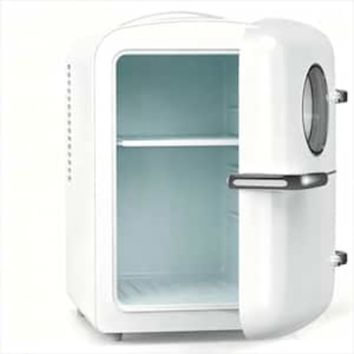 4L (0.14 cu. ft.) Vintage Mini Refrigerator, Portable Cooler and Warmer with Removable Shelves in Black