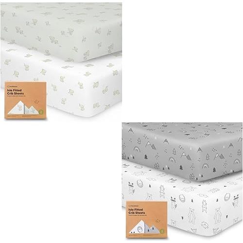KeaBabies 2-Pack Bamboo Viscose Crib Sheets and Fitted Organic Baby Crib Sheets for Toddlers - Crib Mattress Sheet, Toddler Bed Sheets, Baby Sheets for Crib