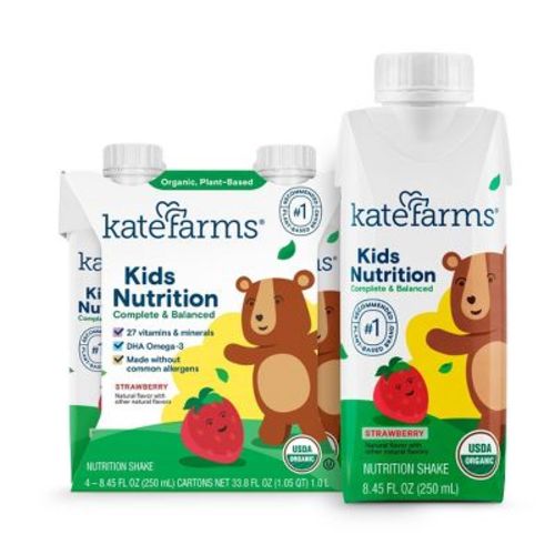 Kate Farms Kids' Nutrition Strawberry Shake - 8.45oz/4pk: Soy-Free, Peanut-Free, Plant-Based, Non-GMO