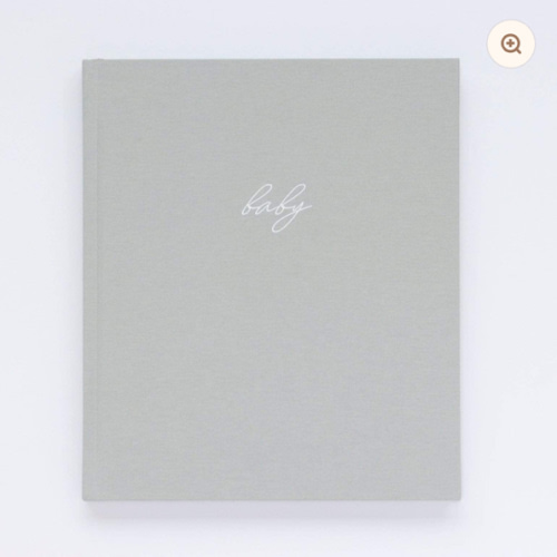 Linen Baby Book - Gray