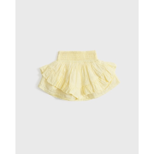 baby smocked waistband ruffle eyelet skort