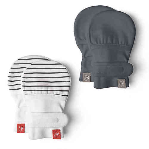 goumi® Size 0-3M 2-Pack Midnight Mitts in Grey
