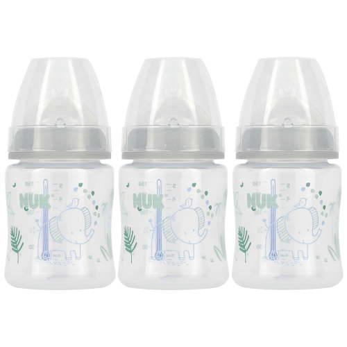 NUK Smooth Flow Anti-Colic Bottle, 5 oz, 3-Pack, Grey