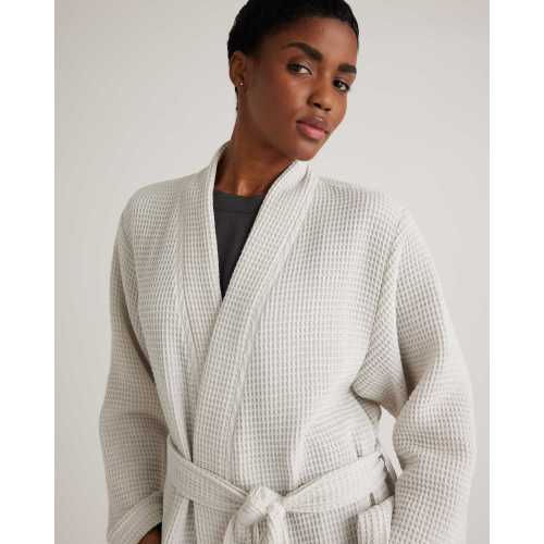 Organic Turkish Waffle Robe in Silver - S
