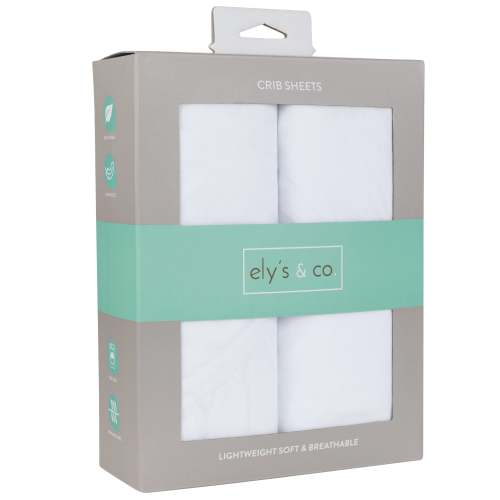Solid White Crib Sheet Set for Hypoallergenic comfort – Ely's & Co.
