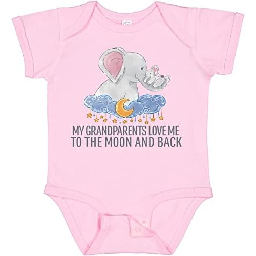 inktastic My Grandparents Loves Me To the Moon and Back Elephants Baby Bodysuit