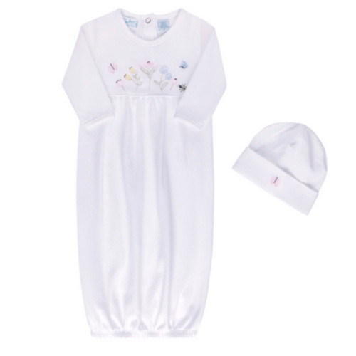 Garden Embroidered Cotton Gown for Babies I Feltman Brothers