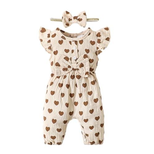 Mioglrie Newborn Baby Girl Clothes One Piece Jumpsuits Clothes Short Sleeve Rompers Summer Clothes for Baby