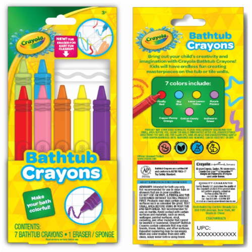 Crayola, Bath Crayons, 8 Pieces, Eraser Included, Bright Colors