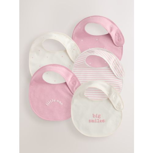 Pink Heart Baby Bibs 5 Pack
