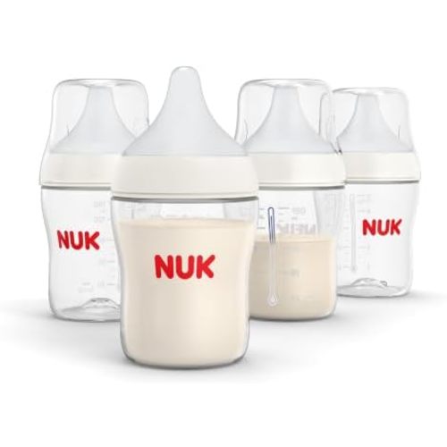 NUK Perfect Match Natural Transition Baby Bottle, 5oz, 4-Pack