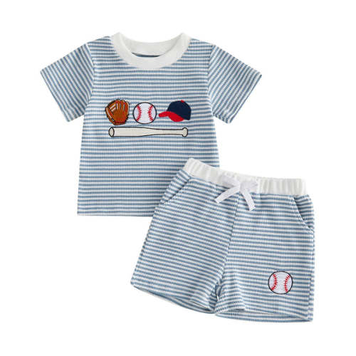 BASEBALL Striped Outfit - Hazel & Bo