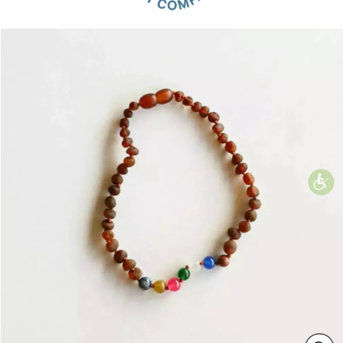 Canyonleaf Kids Raw Cognac Amber + Vintage Style Necklace