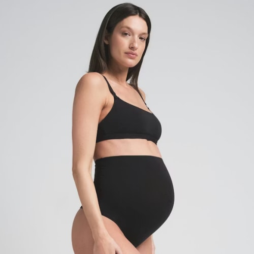 COTTON JERSEY MATERNITY NURSING SCOOP BRALETTE | LIGHT HEATHER GREY