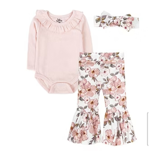 Baby Essentials Baby Girls 3-pc. Baby Clothing Set, Color: Pink - JCPenney