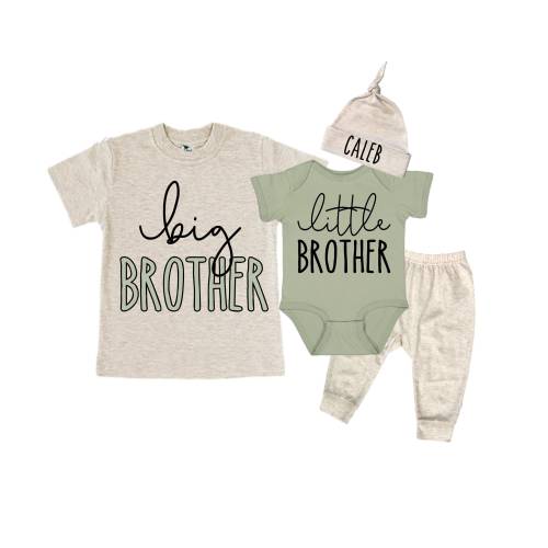 Big Brother/Little Brother Matching Sibling Set. Baby Shower Gift. Take Home Outfit. Matching Sibling Set