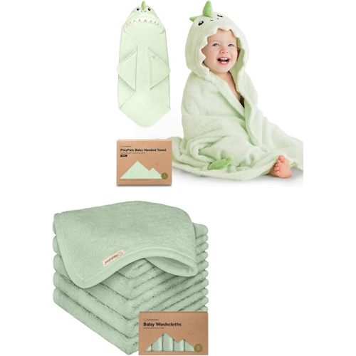 KeaBabies Baby Towel with Hood for Girls, Boys and Baby Washcloths for Newborn, Kids - Soft, Absorbent, 100% Cotton Hooded Baby Towels for Newborns - Bath Baby Towels, Face Towel