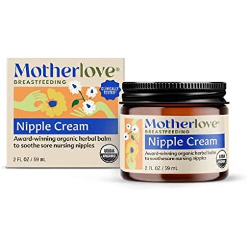 Motherlove Nipple Cream (2 oz) Organic Lanolin-Free Nipple Cream for Breastfeeding—Benefits Nursing & Pumping Moms