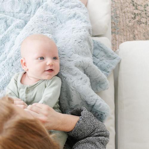 DREAM RECEIVING BLANKETS - Heather Blue