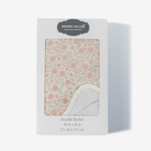 Baby & Newborn Swaddle Blanket | 0-3 Months | Nursery Baby Gift | 48 X 48 Inch | 100% Cotton | Ivory Floral with Gift Box