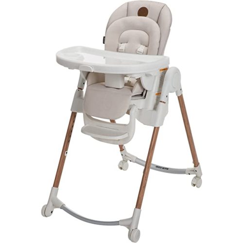 Maxi-Cosi Minla 6-in-1 High Chair, convertible, from birth, detachable kitchen booster seat, compact fold, easy to clean, Horizon Sand