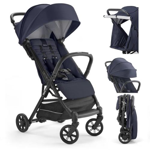 Inglesina Quid 2 Stroller - Midnight Blue - Ultra Compact Lightweight Travel Stroller, Babies and Toddlers, Airplane Overhead, Foldable, Reclining Seat, Collapsible Canopy, 3 Months - 50 lbs, BPA Free