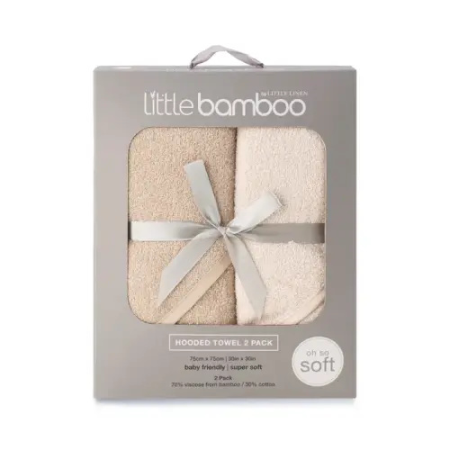 Little Bamboo 2 Pack Hooded Towel Iced Coffee | Baby Bunting AU