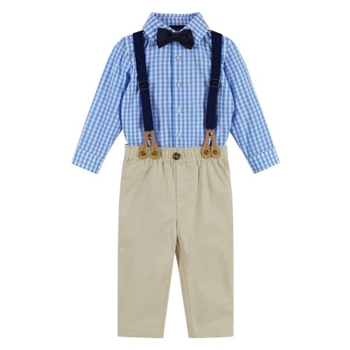 Button-Up Shirt, Suspenders, Pants & Bow Tie Set