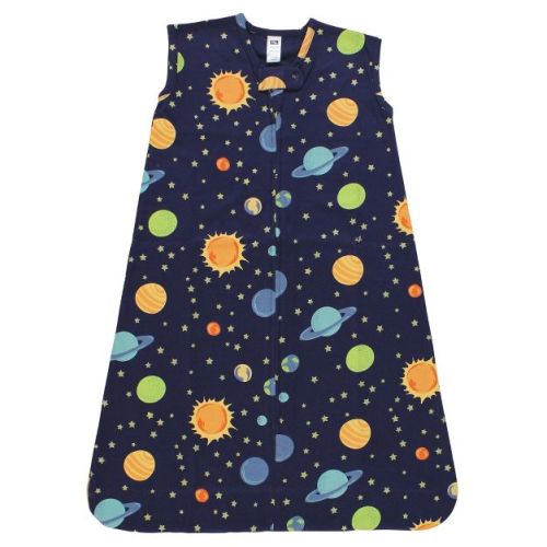 Hudson Baby Infant Cotton Sleeveless Wearable Sleeping Bag, Sack, Blanket, Solar System, 0-6M