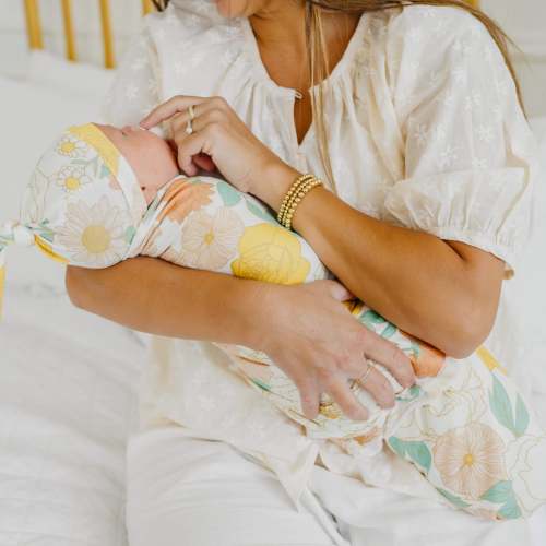 Knit Swaddle Blanket - Rose