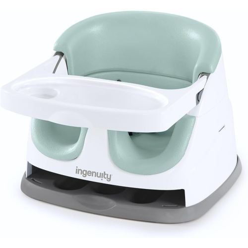 Ingenuity Baby Base 2-in-1 Booster Feeding and Floor Seat with Self-Storing Tray - Mist