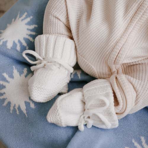 Knitted Booties | Ivory – Little and Fern