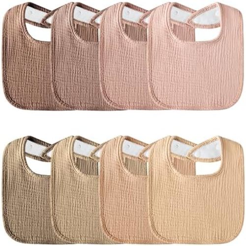 Muslin Baby Bibs 8-Pack Baby Drool Bandana Bibs for Baby Girls Boys Infant Newborn Toddler Drooling and Teething