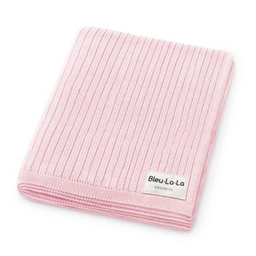 Bleu La La 100% Luxury Organic Cotton Ribbed Baby Swaddle Blanket for Newborn and Infant Boys and Girls - Blush Pink