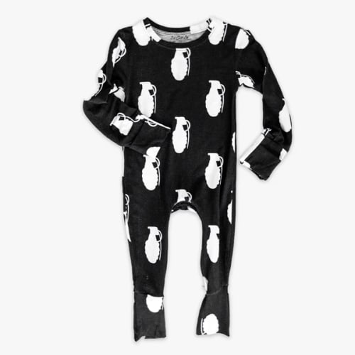 Frag Out Infant Zippie Pajamas | Color Blind Pineapple | 95% Bamboo | Tactical Baby Gear