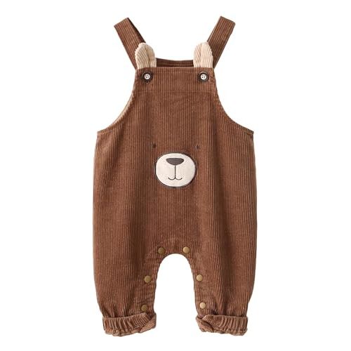 Happy Cherry Toddler Boy Girl Soft Corduroy Suspender Pants Baby Bib Overalls Infant Adjustable Button Romper