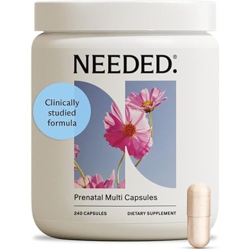 Needed. Multivitamin with Choline Capsules for Prenatal, Pregnancy, Breastfeeding, Postpartum | Expertly-Formulated & Third-Party Tested| 30-Day Supply