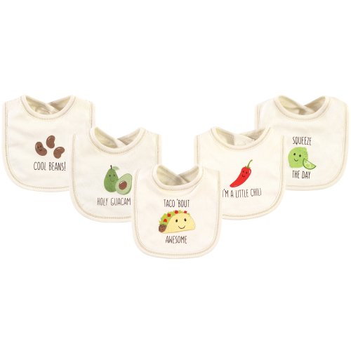 Touched by Nature Baby Organic Cotton Bibs 5pk, Taco, One Size - Taco - One Size