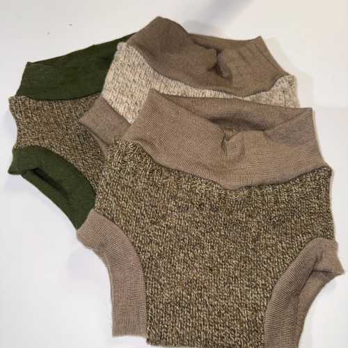 Upcycled Wool Diaper Soaker - Earth Tones, Felted Liner - Medium 6-18M, 15-22 lb