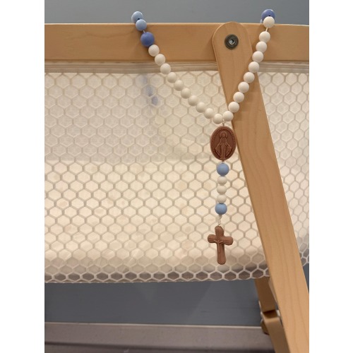 Handmade Silicone Rosary: Our Lady of Lourdes 5-Decades Rosary, with Catholic Prayer Flashcards