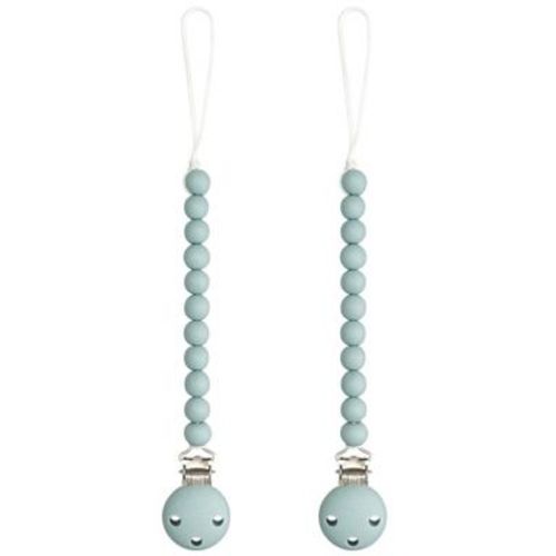 Comfy Cubs Pacifier Clips 2 Pack - 100% Food Grade Silicone Baby Pacifier Clips - Earth Green
