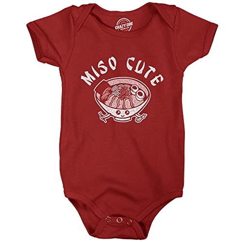 Crazy Dog T-Shirts Miso Cute Baby Bodysuit Funny Shower Jumper For Infants | Funny Onesies, Graphic Clothes for Baby, Cool Food Onesie, Food, Super soft blend, Novelty Onesie