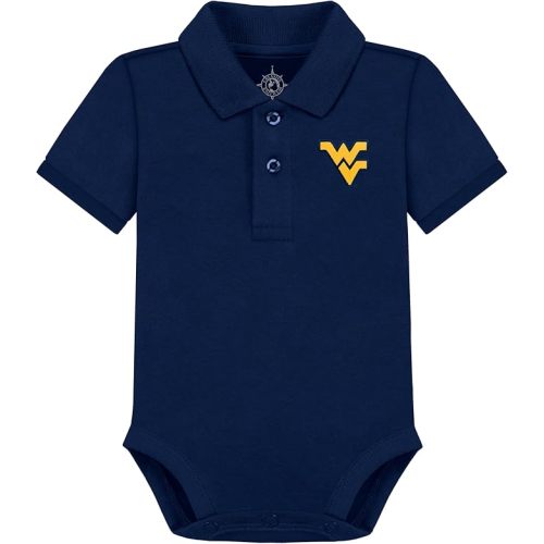 Creative Knitwear College Baby Polo Bodysuit Solid - Team Logo, Multiple Colors, for Boys & Girls (0-12 Months)