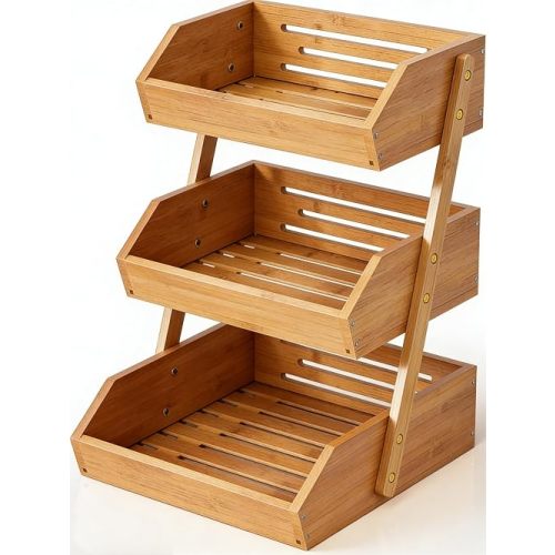 3-Tier Natural Bamboo Organizer,