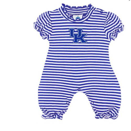 Kentucky Wildcats ROYAL Baby Striped Puff Sleeve Romper - 35010450