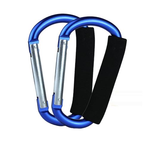 Stroller Hooks by Baby,2 pcs Carabiner Stroller Hook Organizer for Hanging Purses, Diaper Bag, Shopping Bags. Clip Fits Single/Twin Travel Systems, Car Seats and Joggers (Blue)