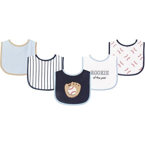 Luvable Friends Baby Cotton Terry Drooler Bibs with PEVA Back, Transportation, One Size