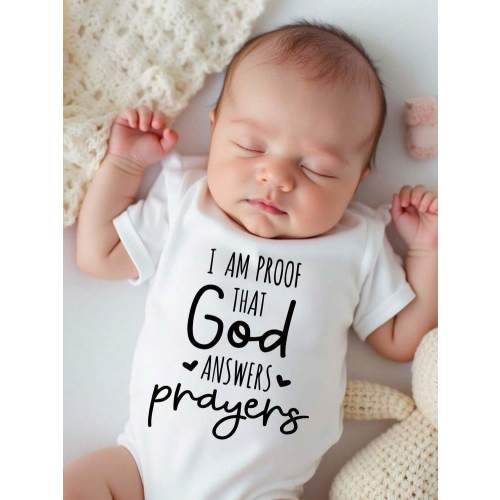 Newborn Baby Boys Slogan Print Short Sleeve Bodysuit | SHEIN USA