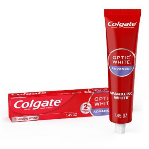 Colgate Optic White Advanced Teeth Whitening Toothpaste Sparkling White - Trial Size - 1.45oz