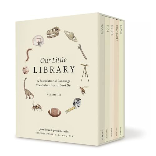 Our Little Library Vol. 3: Dinosaurs, Space, Tools, Bugs, and Sports Board Book Set for Boys & Girls (Tabitha Paige Children's Book Series)
